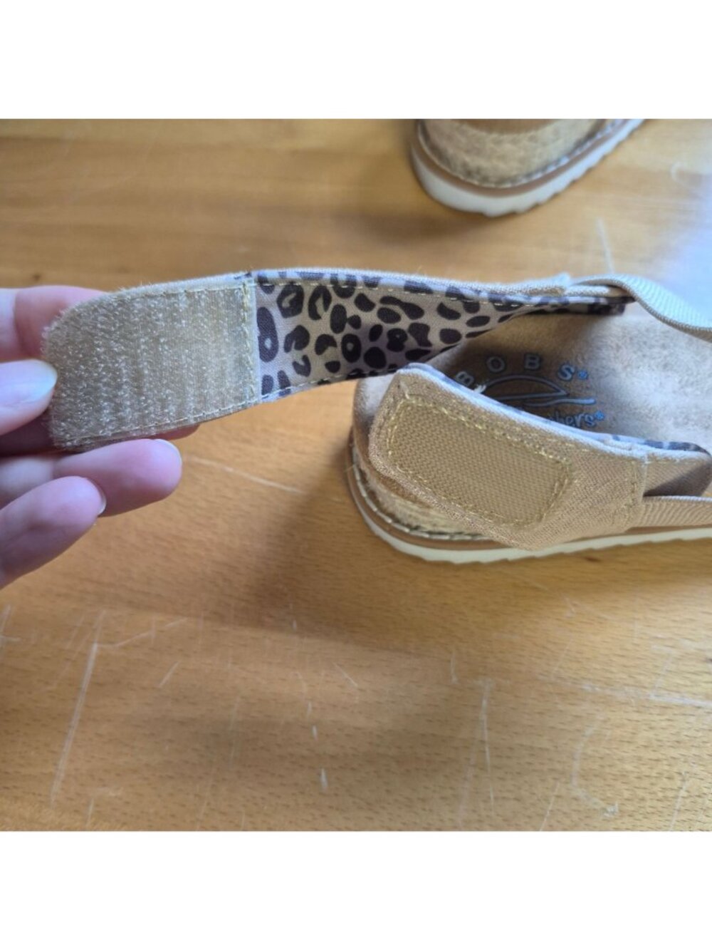 BOBS By Skechers Womens Beige Open-Toe Sandals With Memory Foam 6.5 - Picture 6 of 8